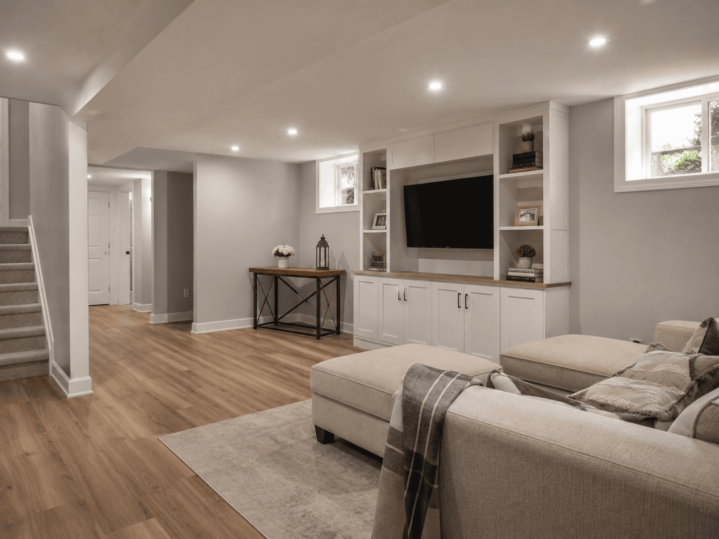 Finished basement living space