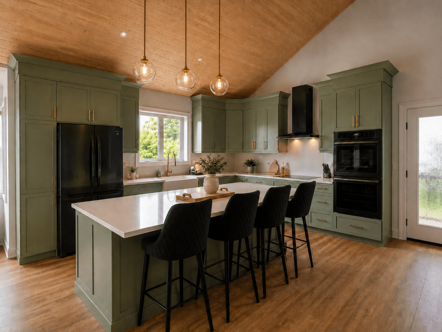 Warm open kitchen after renovation