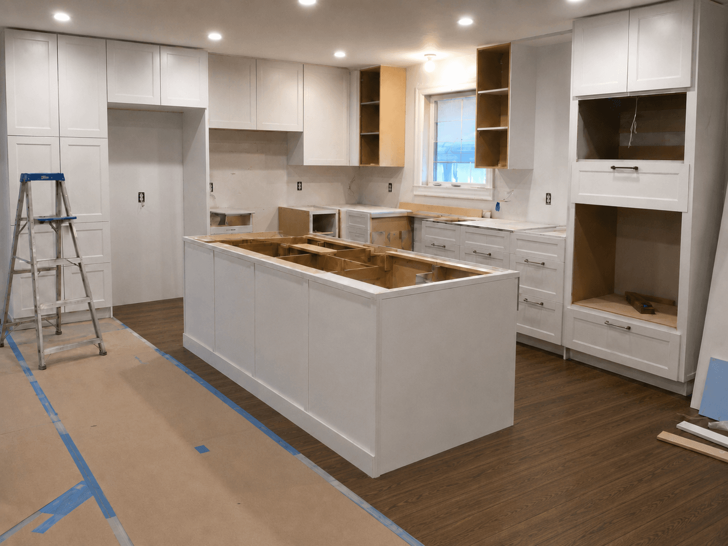 Bright working kitchen before renovation